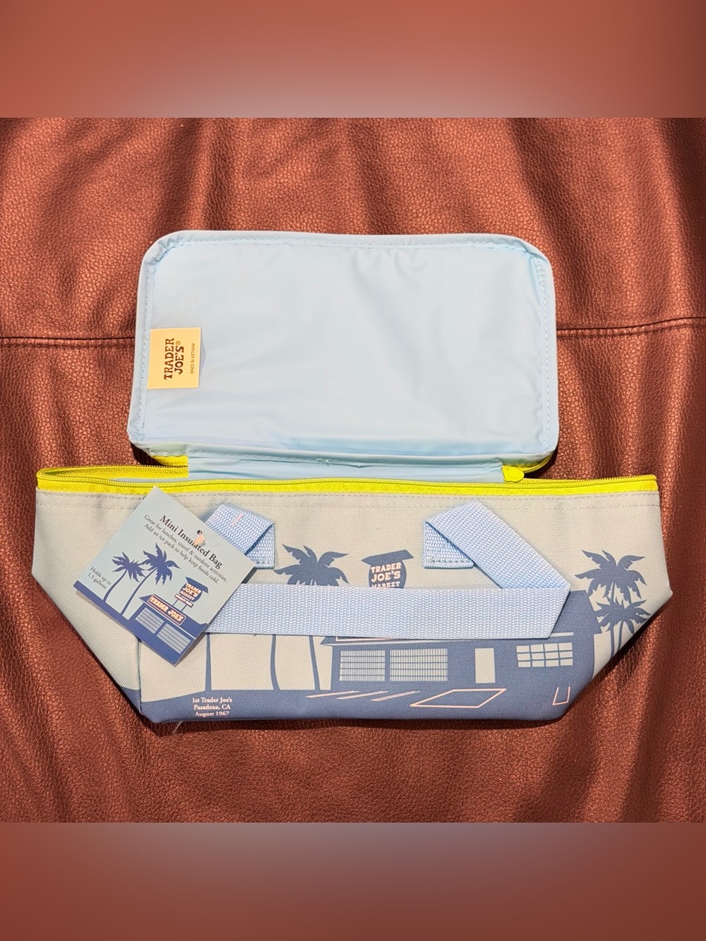 Trader Joe's Light Blue Mini Insulated Lunch Bag Cooler Bag